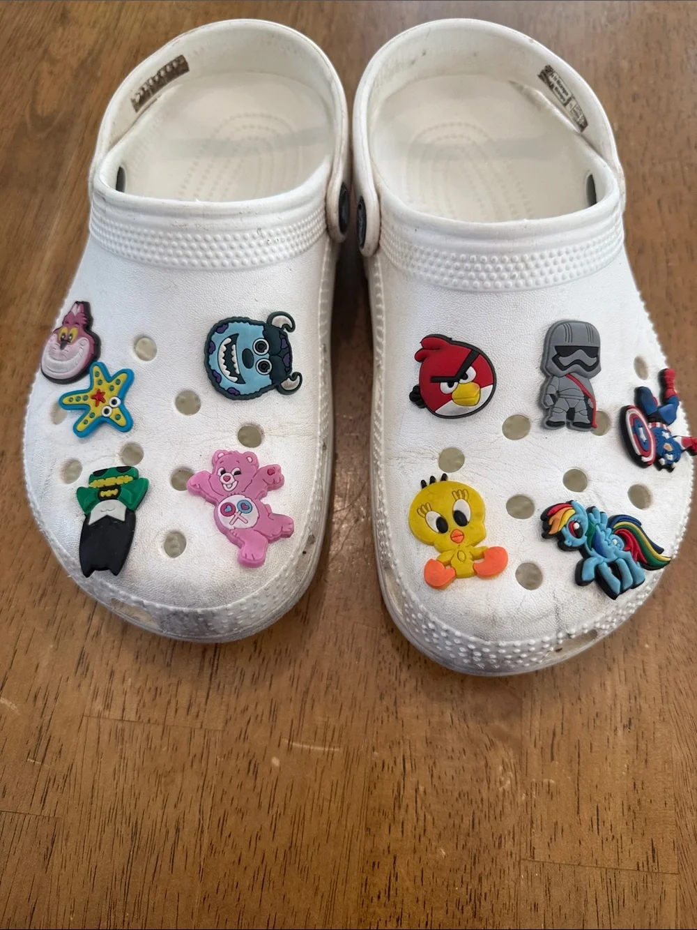 Kids White Crocs with Colorful Charms
